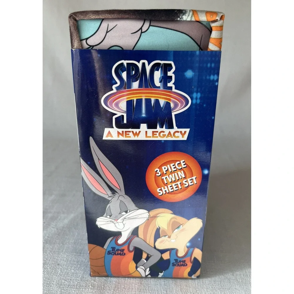 Space Jam 2 Looney Ballers 4 PC Twin Bedding Sheet Set New Lebron James